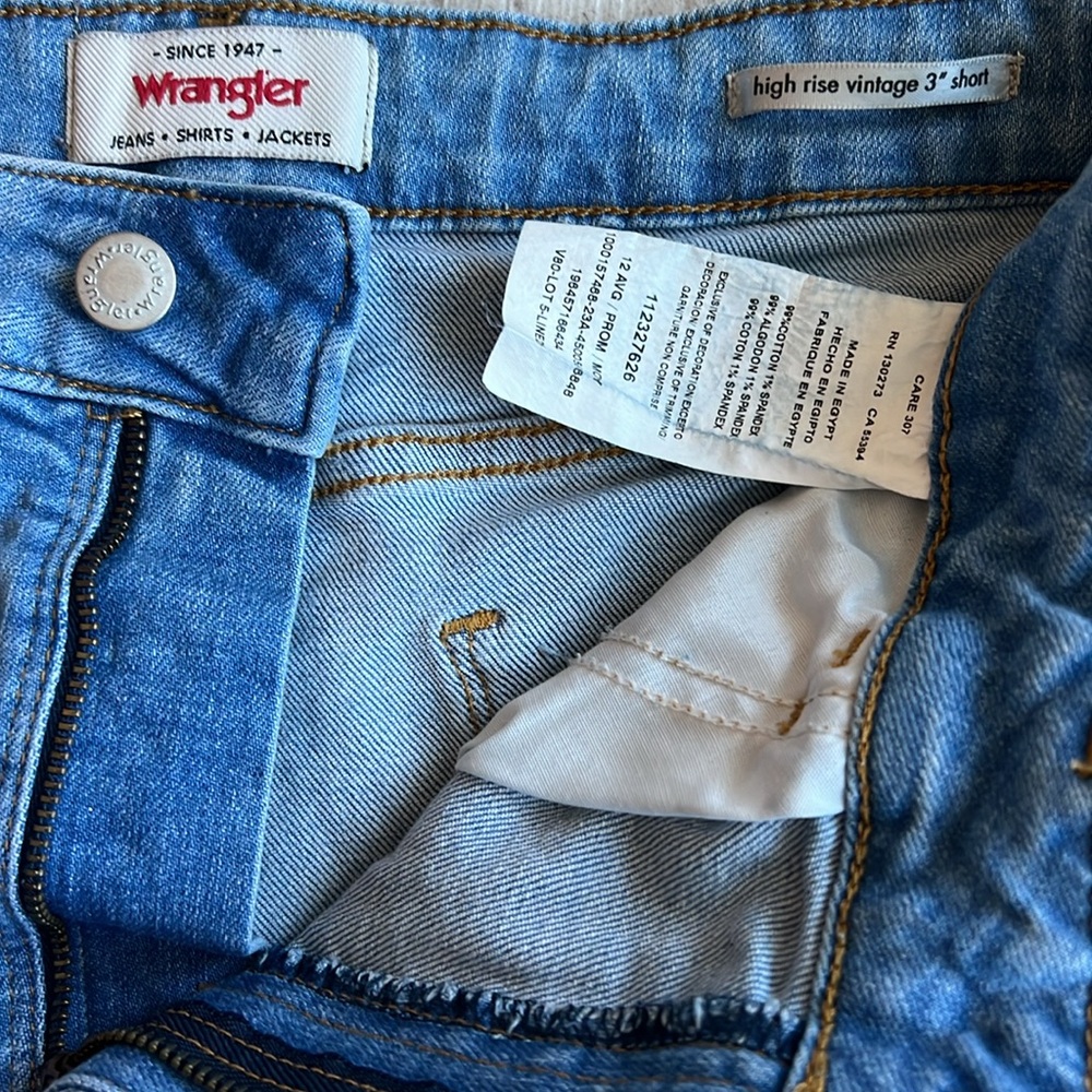 Wrangler Light Blue High-Rise Jean Shorts